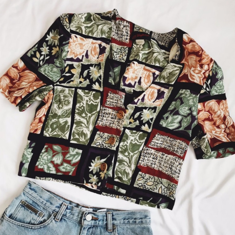 SOLD Button down crop top
